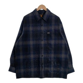 FB County エフビーカウンティー CHECKER SHIRTS オンブレチェックシャツ ネイビー ブラック Size L【中古】 rf