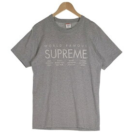 SUPREME シュプリーム 15SS World Famous Tee ワールドフェイマス プリントTシャツ グレー Size M【中古】 rf