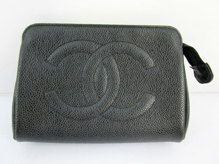 楽天市場】☆ CHANEL シャネル ココマーク キャビアスキン ポーチ 