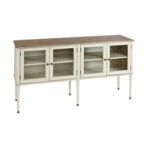 送料無料 新品 アンティーク調 サイドキャビネット W約160×D約40×H約86cm ホワイト アンティーク家具 木製 アンティーク風 アンティーク インテリア 家具 サイドボード キャビネ キャビネット