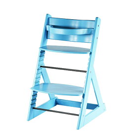 送料無料 新品 ベビーチェア キッズチェア グローアップチェア 木製 子供用椅子 ブルー