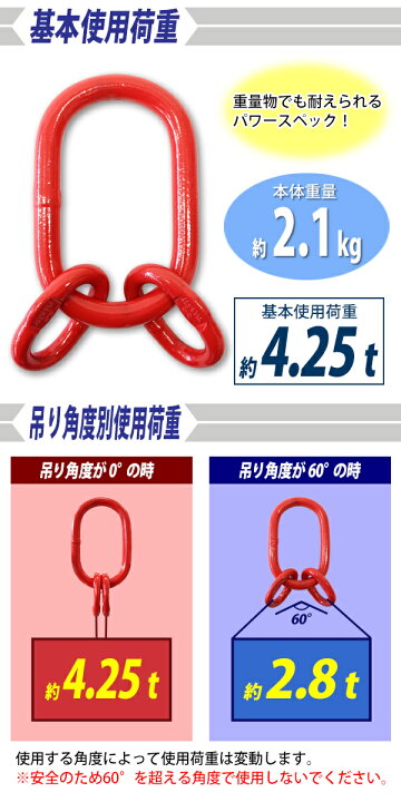 楽天市場】送料無料 マスターリンク サブリンク付き 使用荷重約4.25t 