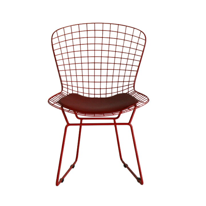 訳あり 送料無料 新品 クッション付き ワイヤーチェア ハリーベルトイア 椅子 イス いす チェア レッド 赤 RED GOLDSPACE