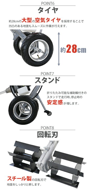 楽天市場】送料無料 耕運機 手押し式 エンジン式 排気量約52cc 耕幅約 