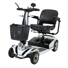 送料無料 新品 電動シニアカート 白 シルバーカー 車椅子 PSE適合 TAISコード取得済 運転免許不要 折りたたみ 軽量 コンパクト 電動カート 四輪車 4輪車 移動 高齢者 充電 シート回転 電動車いす 電動車椅子 介護 福祉 お年寄り 老人 スクーター ホワイト scooterd01wh