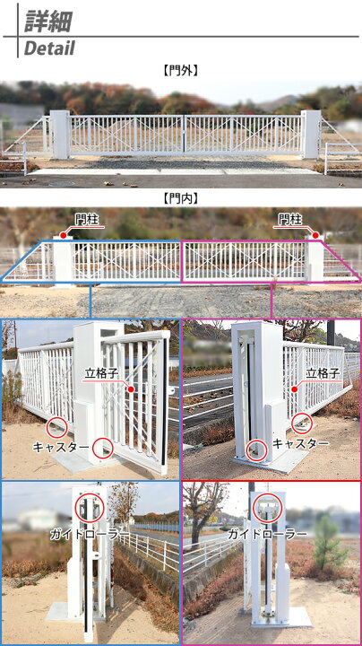 楽天市場 中古 中古 門扉 両引き戸 最大開口約9100mm 重量約360kg アルミニウム合金 白 大型引戸門扉 大型門扉 スライド式引戸門扉 引戸 引き戸 両開き ゲート スライド アルミ キャスター 大型 防犯 出入口 出入り口 駐車場 学校 企業 倉庫 工場 会社 Wh