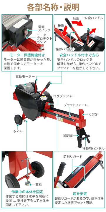 楽天市場】送料無料 高速薪割り機 電動薪割り機 薪割り機 ログ 