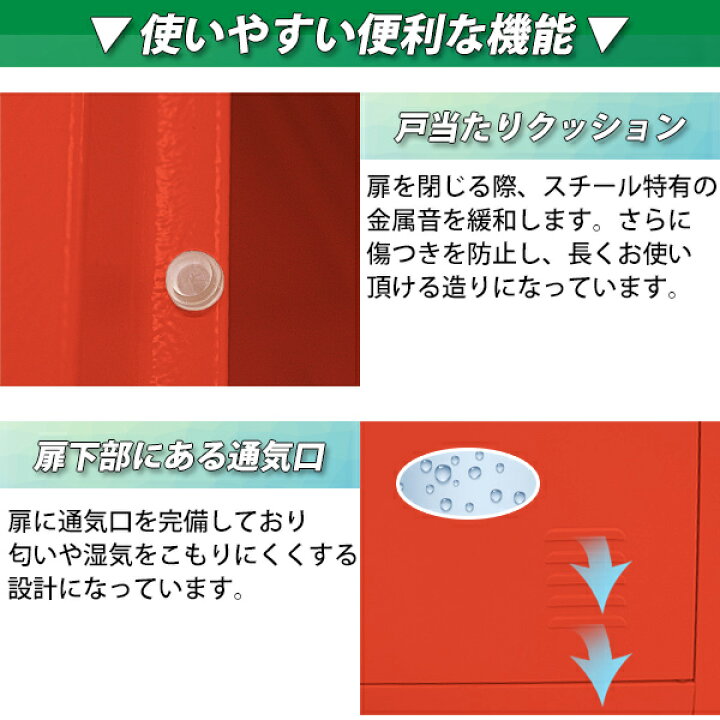 楽天市場】送料無料 ロッカー おしゃれ スチールロッカー 5人用 レッド 
