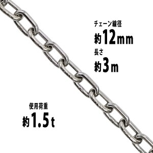  XeX`F[ `F[ a12mm gp׏d1.5t 1500kg 3m SUS304 JISKi XeX   ݂ `F[XO XO`F[ N`F[ `FC  