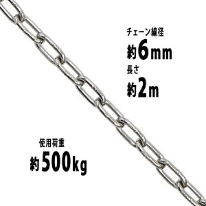  XeX`F[ `F[ a6mm gp׏d500kg 2m SUS304 JISKi XeX   ݂ `F[XO XO`F[ N`F[ `FC  N[