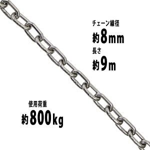  XeX`F[ `F[ a8mm gp׏d800kg 9m SUS304 JISKi XeX   ݂ `F[XO XO`F[ N`F[ `FC  N[