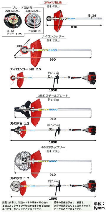 楽天市場】送料無料 多機能園芸機 エンジン式 1台5役 2ストローク 