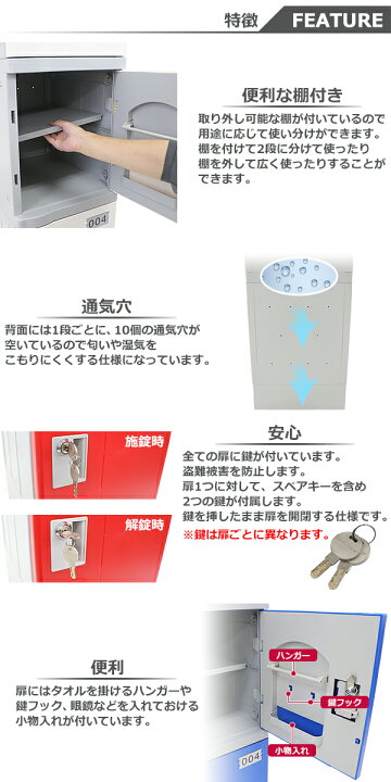 楽天市場】送料無料 プラスチックロッカー ロッカー エコノミーモデル 