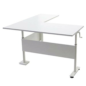 送料無料 昇降デスク L字型 手動 昇降 デスク W1620×D1800×H755〜1220mm 均等荷重約80kg(脚部) スタンディングデスク 上下昇降デスク 手動昇降 上下昇降 高さ 調節 コーナーデスク オフィスデスク