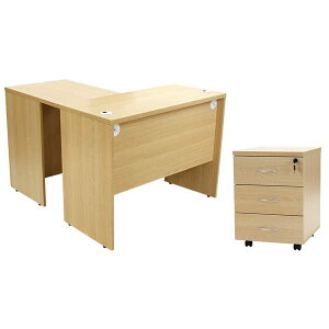 送料無料 選べる4カラー&右用左用 ワークデスク L字型 3段 サイドチェスト 約W100×D115×H73.5 幕板 ゲーミングデスク L字デスク L型 サイドデスク 連結 オフィスデスク パソコンデスク PCデスク