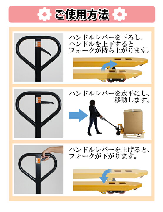 楽天市場】送料無料 新品 ミニハンドリフト 幅450mm フォーク長さ900mm 