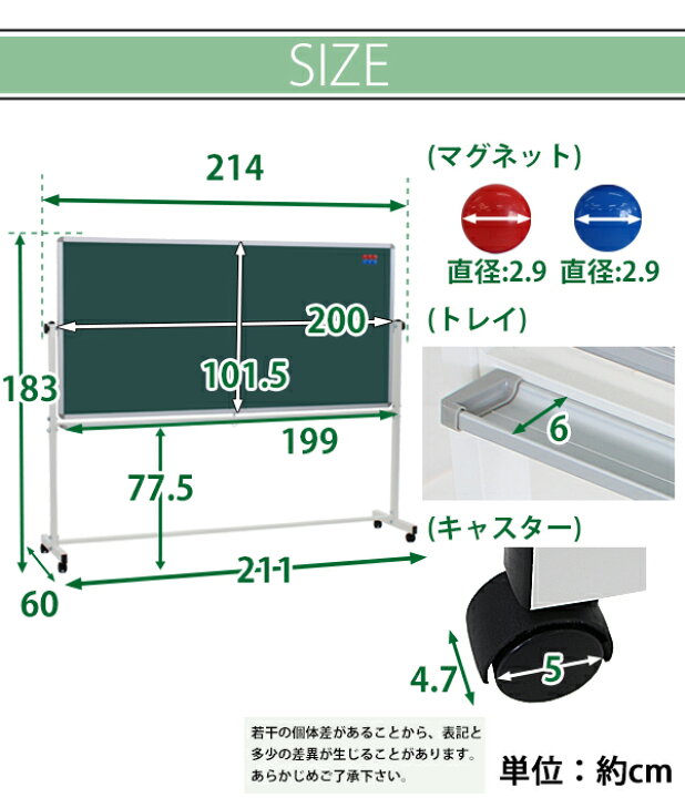 楽天市場】送料無料 新品 グリーンボード チョークボード W2000xH1000 