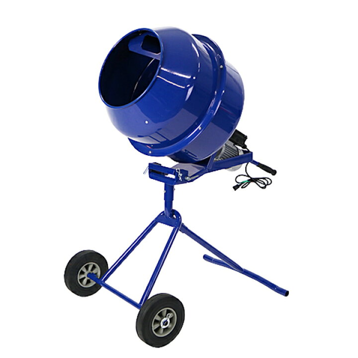 楽天市場】送料無料 新品 コンクリートミキサー 青 練上量70L ドラム 