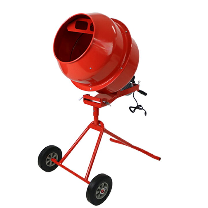 楽天市場】送料無料 新品 コンクリートミキサー 赤 練上量70L  