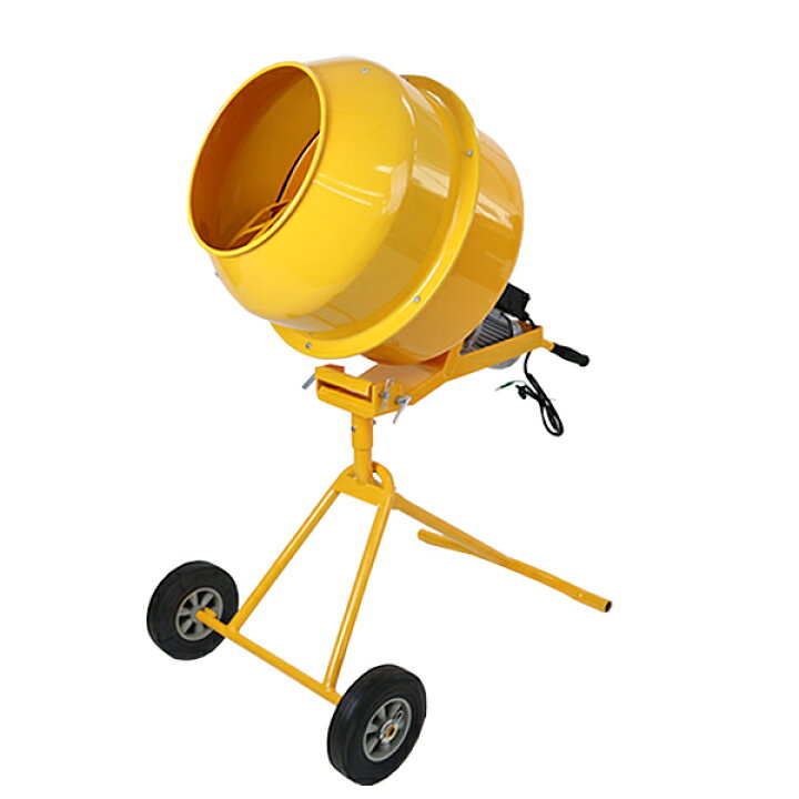 楽天市場】送料無料 新品 コンクリートミキサー 黄 練上量70L ドラム 