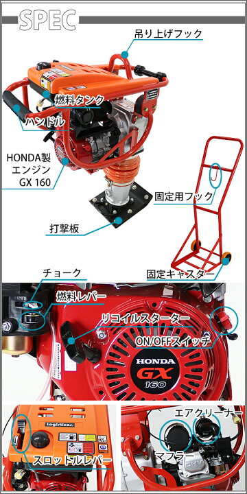 楽天市場】ランマー Honda GX160内蔵 4ストロークエンジン 5.5  