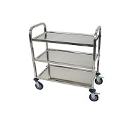 送料無料 ワゴン ステンレス サービスワゴン 3段 Mサイズ 防振 総耐荷重約100kg ステンレスワゴン キッチ…