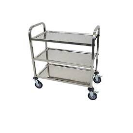 送料無料 ワゴン ステンレス サービスワゴン 3段 Mサイズ 防振 総耐荷重約100kg ステンレスワゴン キッチンワゴン キャスター付き ストッパー付き バンパー付き サービスカート ステンレスカート 配膳ワゴン 配膳カート 棚板 食品 レストラン 厨房 daishaxum