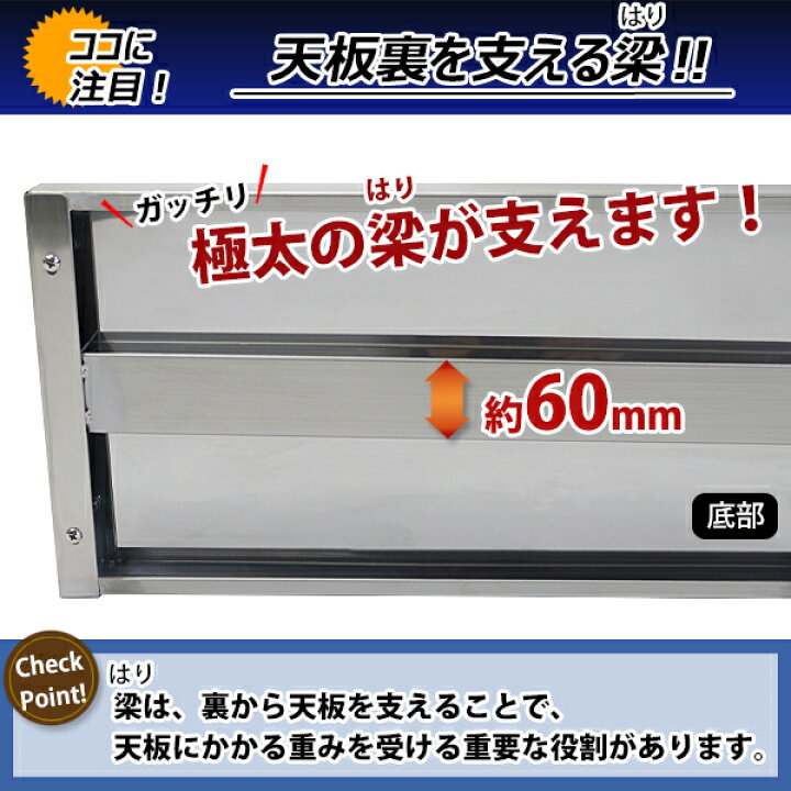 楽天市場】送料無料 ステンレス製 棚 シェルフ キッチン平棚 幅約 