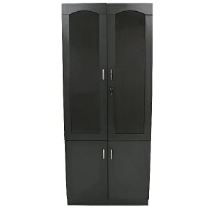 訳あり 送料無料 キャビネット 書庫 アクリル板 可動棚 4枚扉 2列5段 ブラック 大容量 収納 保管庫 本棚 書棚 棚 チェスト 収納庫 上下開き戸 黒 346bknew