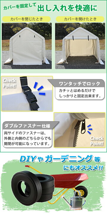楽天市場】送料無料 サイクルガレージ 3台用 約幅1830×奥行1830×高さ