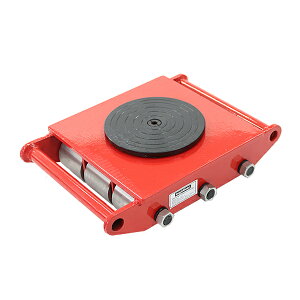 送料無料 マシンローラー 耐荷重約15t スチール製ホイール 1台 単品 360° ターンテーブル 回転台 運搬ローラー 運搬マシンローラー 重量物 低床 ポーター 赤 コロ車 スチールローラー 搬入 搬