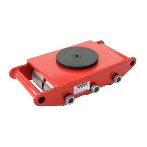 送料無料 マシンローラー 耐荷重約8t スチール製ホイール 1台 単品 360° ターンテーブル 回転台 運搬ローラー 運搬マシンローラー 重量物 低床 ポーター 赤 コロ車 スチールローラー 搬入 搬