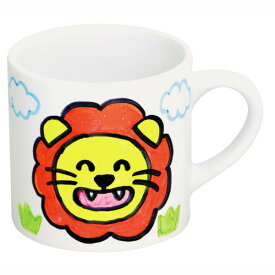 コンパクトマーカーマグ　お絵かきマグカップ　絵付けキット　付属のマーカーでオリジナルマグカップができる　洗っても色落ちしない　父の日　手作りキット　工作キット　販促品・イベント景品　プレゼント