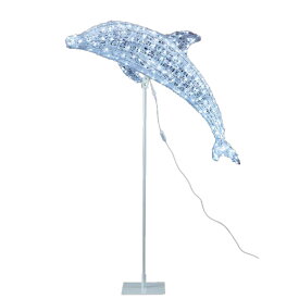 夏の装飾　ディスプレイ　イルカ　ドルフィン装飾　耐水130cm300球広角型LED　グロー立体ドルフィン(常点灯/パワーコード、スタンド付き)