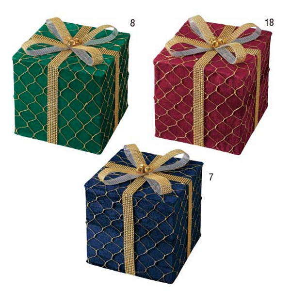 クリスマス 装飾 ディスプレイ 25cmゴールドリボンギフトボックス 安全 3色から プレゼント 店舗装飾 店頭ディスプレイ 限定モデル