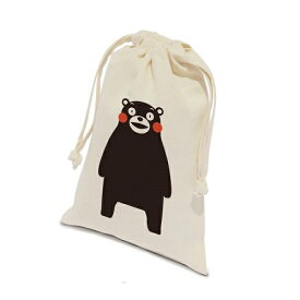 コットン巾着（くまモン柄） 50個セット販売　コットン製くまモン巾着　ギフトラッピングや小分け袋として最適です。CO2排出権取得対象商品エコマーク付　販促品・景品・ノベルティ・粗品