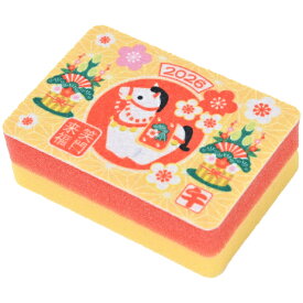 お正月景品　干支キッチンスポンジ 1個入　午　2026年　招福開運　干支スポンジ　馬　午年　縁起物　年末年始　新年のご挨拶品　キッチングッズ　販促品・ノベルティ・景品・粗品