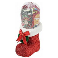 クリスマス　お菓子ブーツ　景品　クリスマスラメブーツ（中）お菓子入り　子供会・町内会・小売店用景品…