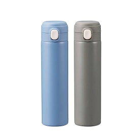 ワンプッシュ　真空保冷温ボトル500ml　40個セット販売　便利なワンプッシュ開閉　直飲みタイプ　カラー2色取混ぜ　マイボトル　容量 500ml　真空構造　販促品・景品・ノベルティ・記念品