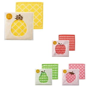 フルッタ コットンハンカチタオル 500枚セット販売 フルーツを表現したかわいいパッケージ カラフルなミニタオル 4種取混ぜ プチギフト バラマキ景品 販促品・ノベルティ・記念