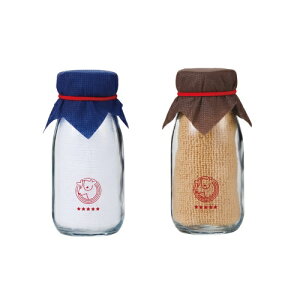 牛乳瓶入りハンカチタオル 72個セット販売 ガラス製の牛乳瓶パッケージ入りタオル レトロ風デザインがかわいい プチギフト プレゼント カラー2色取混ぜ ハンカチタオル 販促品