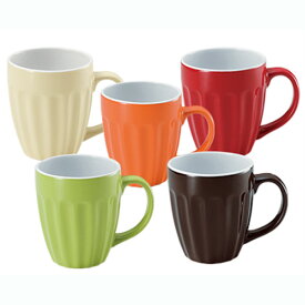 クルール たっぷりマグカップ　5色からお選びください（オレンジ・グリーン・ブラウン・ベージュ・レッド）　やさしい色合いのシンプルなマグカップ　容量約310ml　カラーマグ　シンプルマグカップ　プレゼント・記念品・景品・ノベルティ