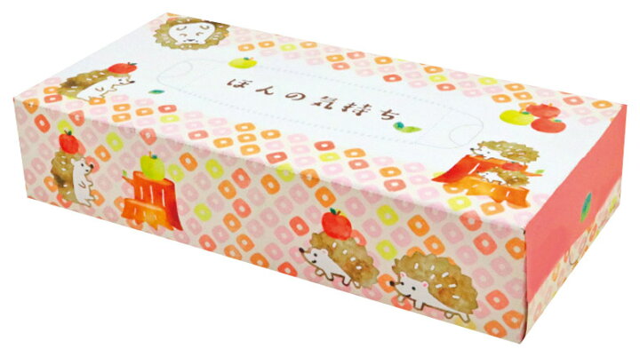 楽天市場 おもてなしboxティッシュ1w ほんの気持ち 180個セット販売 可愛いハリネズミのイラストと本の気持ちの文字入りボックスティッシュ ゴールドスター