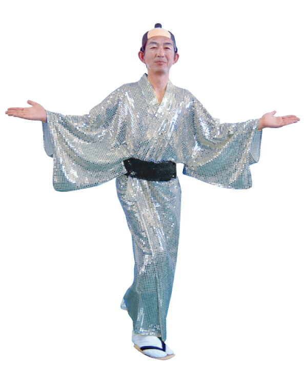 楽天市場】コスプレ 着物 キラキラ着流し シルバー 仮装衣装 スパーク 