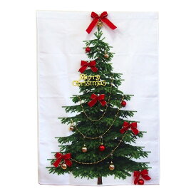 クリスマス　タペストリー　装飾　もみの木タペストリーボール&リボンセット　オーナメントが飾れるツリータペストリー　125×90cm　店舗ディスプレイ