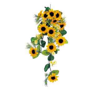 夏の装飾 店舗ディスプレイ サンフラワーバイン 6個セット販売 ひまわり 造花 飾り付け 向日葵 ヒマワリ 店舗装飾品