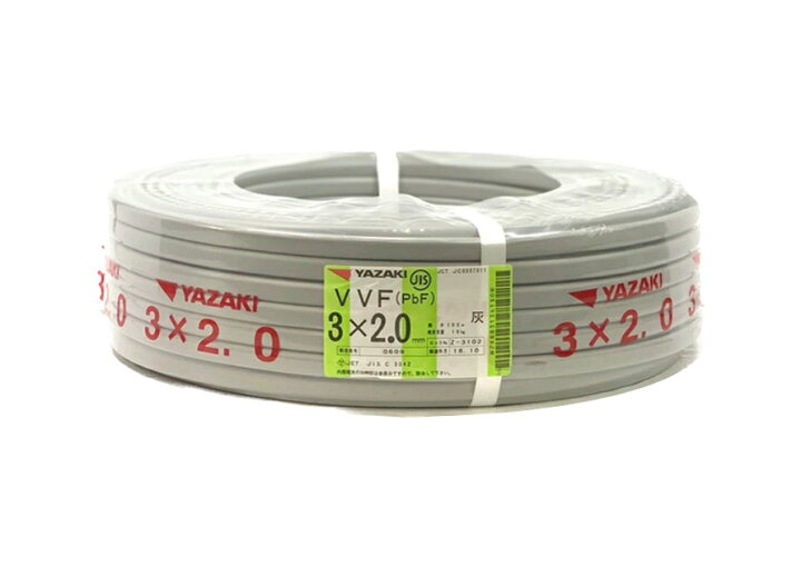 楽天市場】【メーカー指定不可】電線 VVFケーブル 2.0mm×3芯 100m巻  