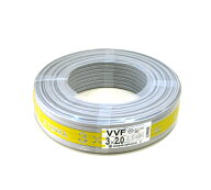 KYOWA 協和 電線 工業 VVFケーブル 2.0mm × 3芯 100m 巻 (灰色) VVF 2.0 ×3C × 100m 黒白赤 RSL