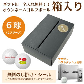 6球パック ギフト用　両面プリントも対応 ゴルフボール 名入れ オウンネーム Titleist PROV1X レフトダッシュ 6個入り オリジナルデータ支給も可 ギフト 大会 景品 イベント ノベルティーにも 大量注文可能