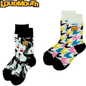 【ネコポス送料無料】Loudmouth ラウドマウス レディース クルーソックス 778954 ゴルフ/レギュラーソックス（Newpoprt/Mona）